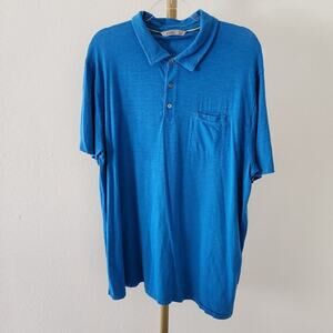 Tasc Bamboo Pocket Polo Shirt Mens Size XL Blue Short Sleeve